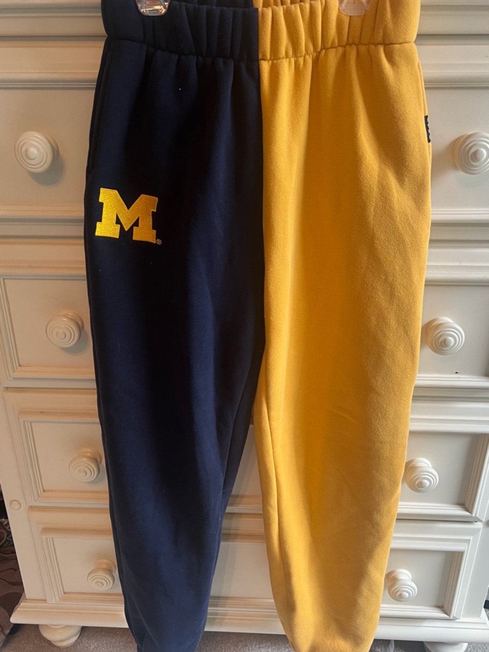 Women’s Two-Tone Navy and Yellow Sweatpants